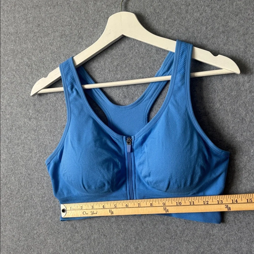 Yogalicious Lux Seamless Katie Zip Bra L Marina Blue